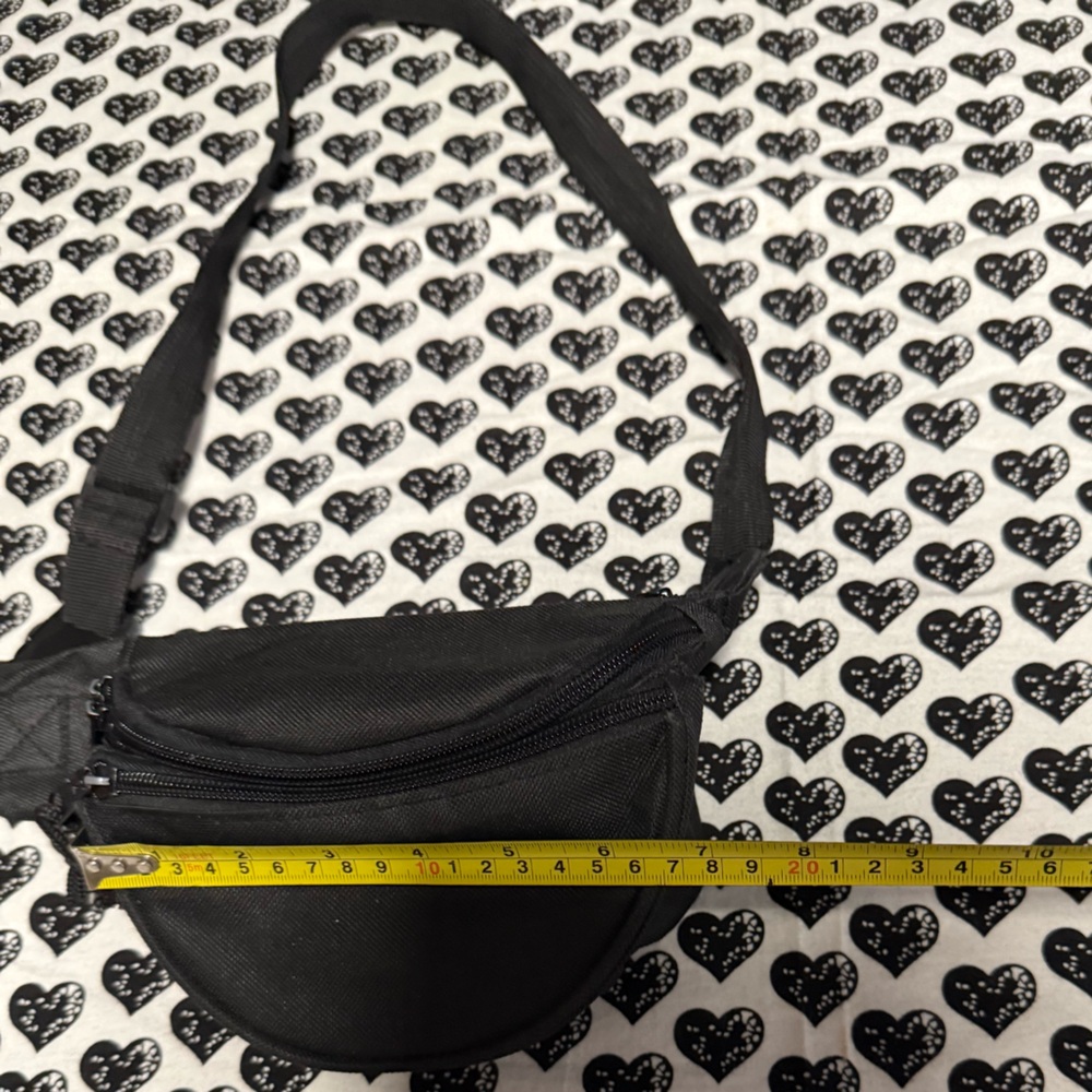Dalix Black Crossbody Fanny Pack #66/12tt - Picture 7 of 8